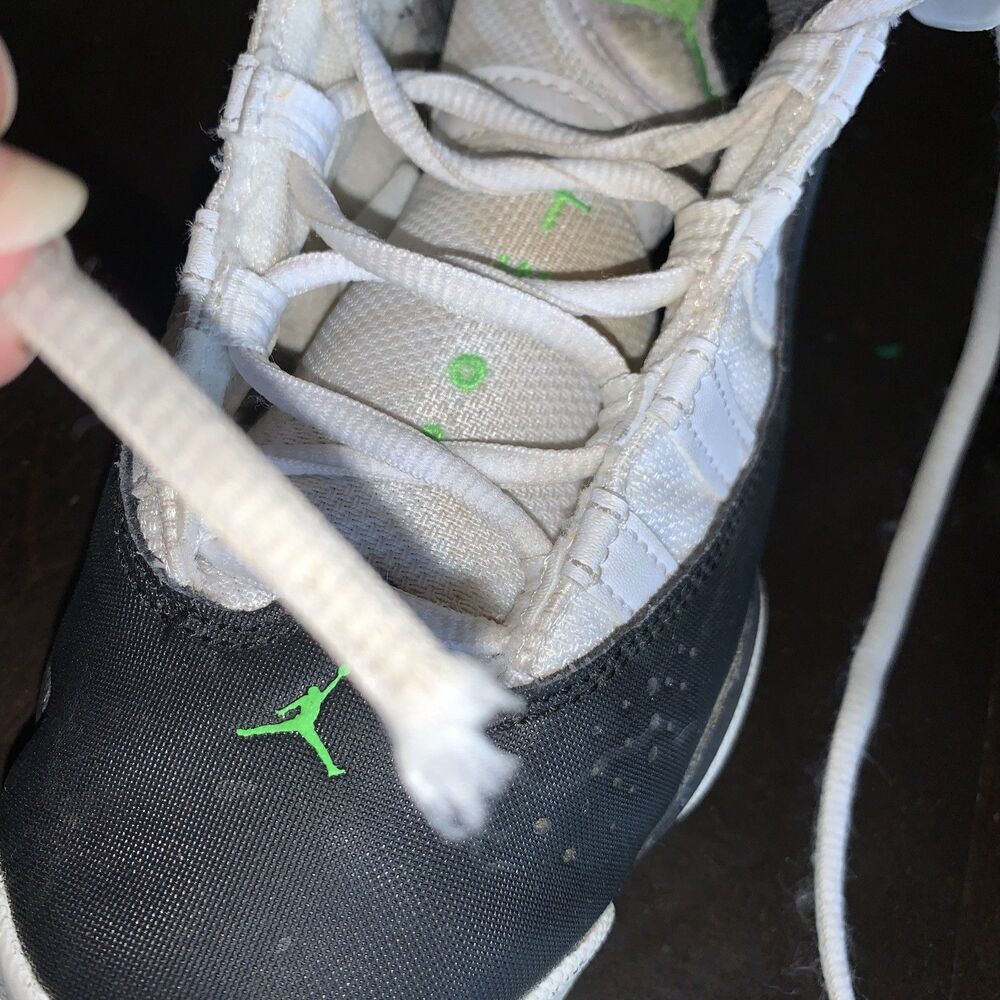 Nike Air Jordan 6 Rings GS Basketball Shoes 323419-130 White Green Size 4Y - Picture 12 of 12